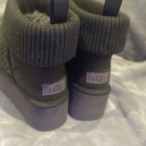 UGG CLASSIC MINI PLATFORM FELTED FOREST NIGHT SHEEPSKIN - Picture 4 of 7
